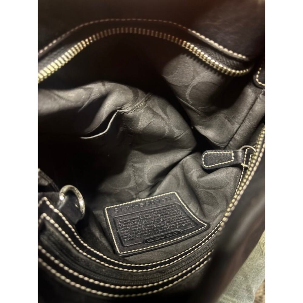 COACH 1415 Vintage Y2K Legacy Slim Hobo Black Leather Shoulder Bag Zip Tassel - Picture 7 of 11